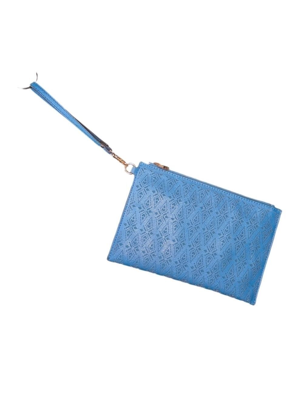 Aldo • Blue Laser Cut Patterned Wristlet Clutch